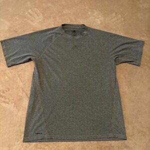 Adidas Climalite T Shirt Mens Large Gray Athletic Performance Short Sleeve